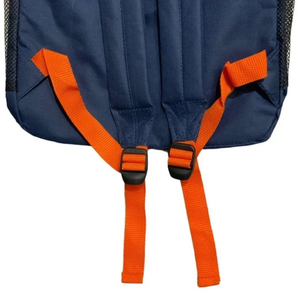 Pro Sport Backpack Day Hike School Book Bag Adjustable Padded Straps Blue Orange